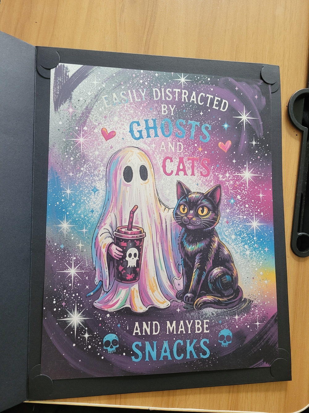 👻BUY 1 GET 1 FREE👻Easily Distracted by Ghosts and Cats Art Print - Purple